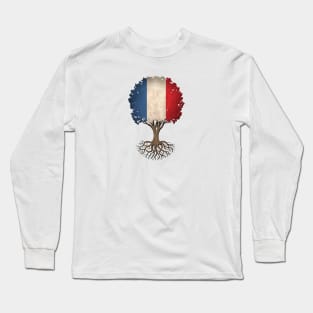 Tree of Life with French Flag Long Sleeve T-Shirt